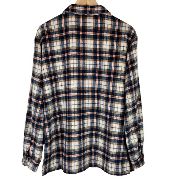 Kori Plaid Blue & Orange Shacket Size Medium - Picture 2 of 9